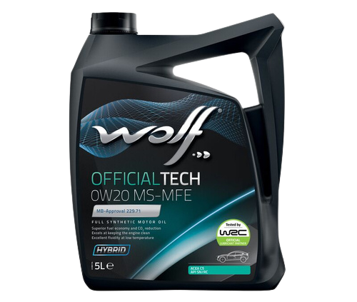 Моторное масло Wolf OfficialTech 0W20 MS-MFE, 5л
